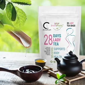 ****28 Days Lady Herbal Tea - Non GMO, Vegan, All Natural Teas, Reduce Bloating, Soft Poopoo, Supports Body Health, Hearbal Tea Supplement