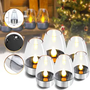 XTAUTO IP65 Waterproof Solar  Powered  Lights,  Automatic On/Off Function,LED Candle Lights  Camping, Parties and Decoration rechargeable  camping  light ultra  light  camping solar garden lig Halloween LED   Lamp Outdoor Pathway Lighting Yard Lighting