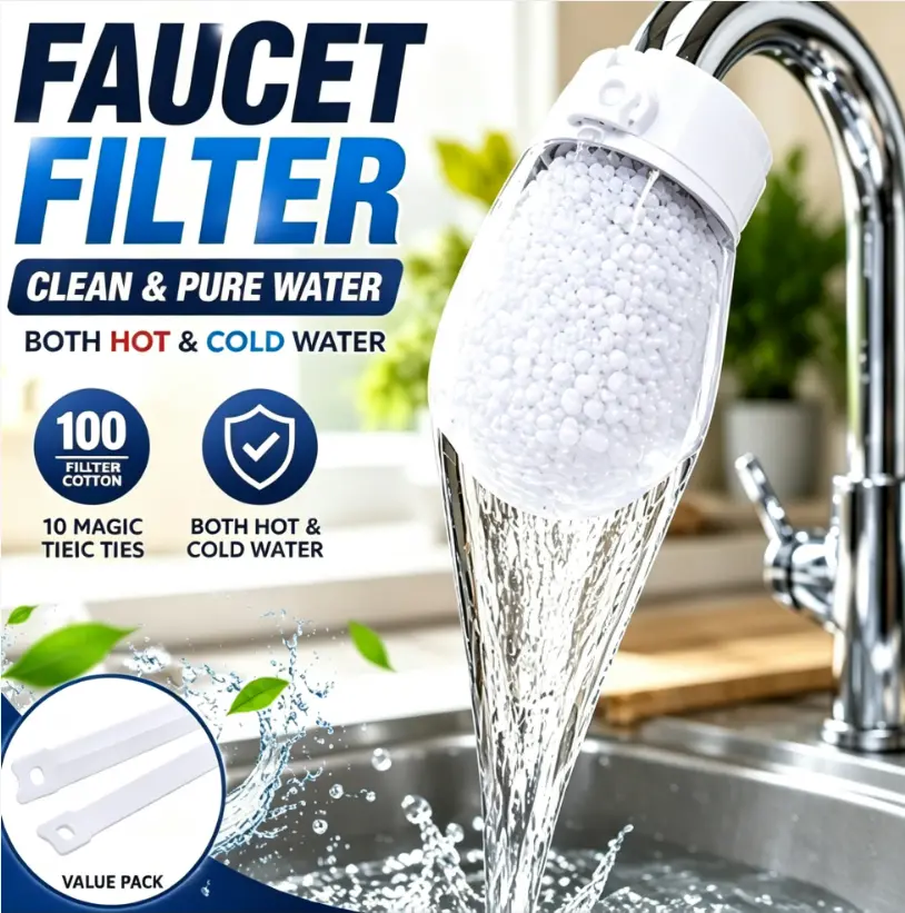 [Buy 50 pieces and get 50 more free] Filter cotton + 10 magic zip ties, DIY faucet filter for filter bag water filter