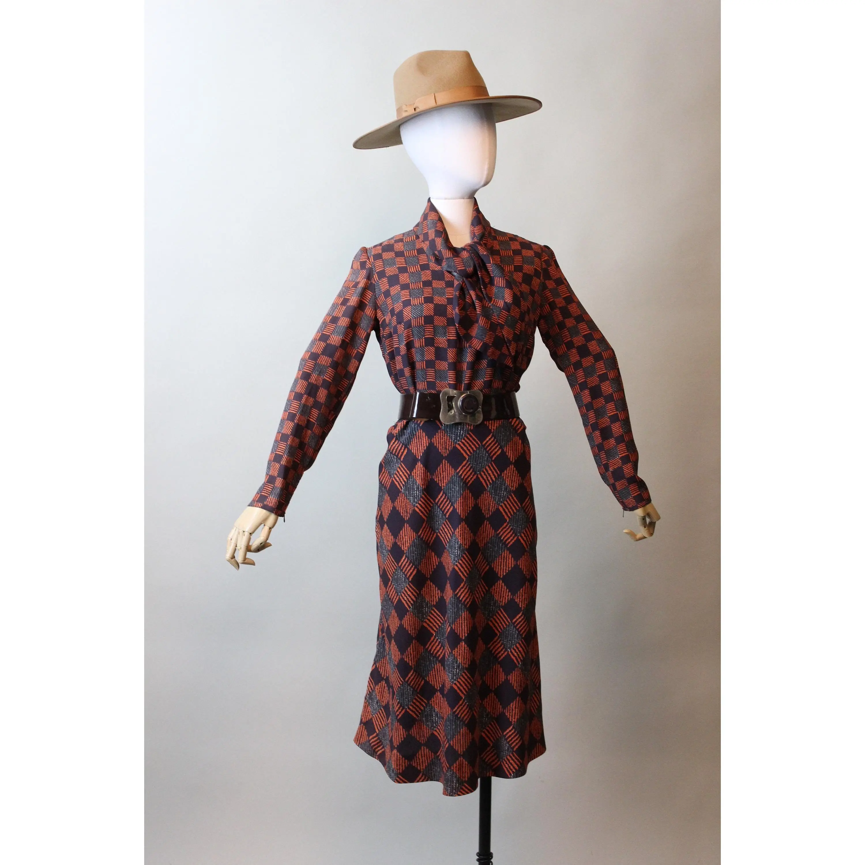1970s PIERRE CARDIN Paris geometric dress small | new fall