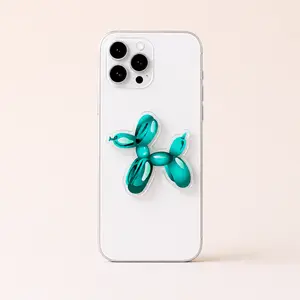 Cyan Balloon Dog Magsafe Phone Grip, Green Aesthetic Acrylic Magnetic Phone Mount, Pop Socket Durable Smartphone Y2K Kindle Girly Accessories
