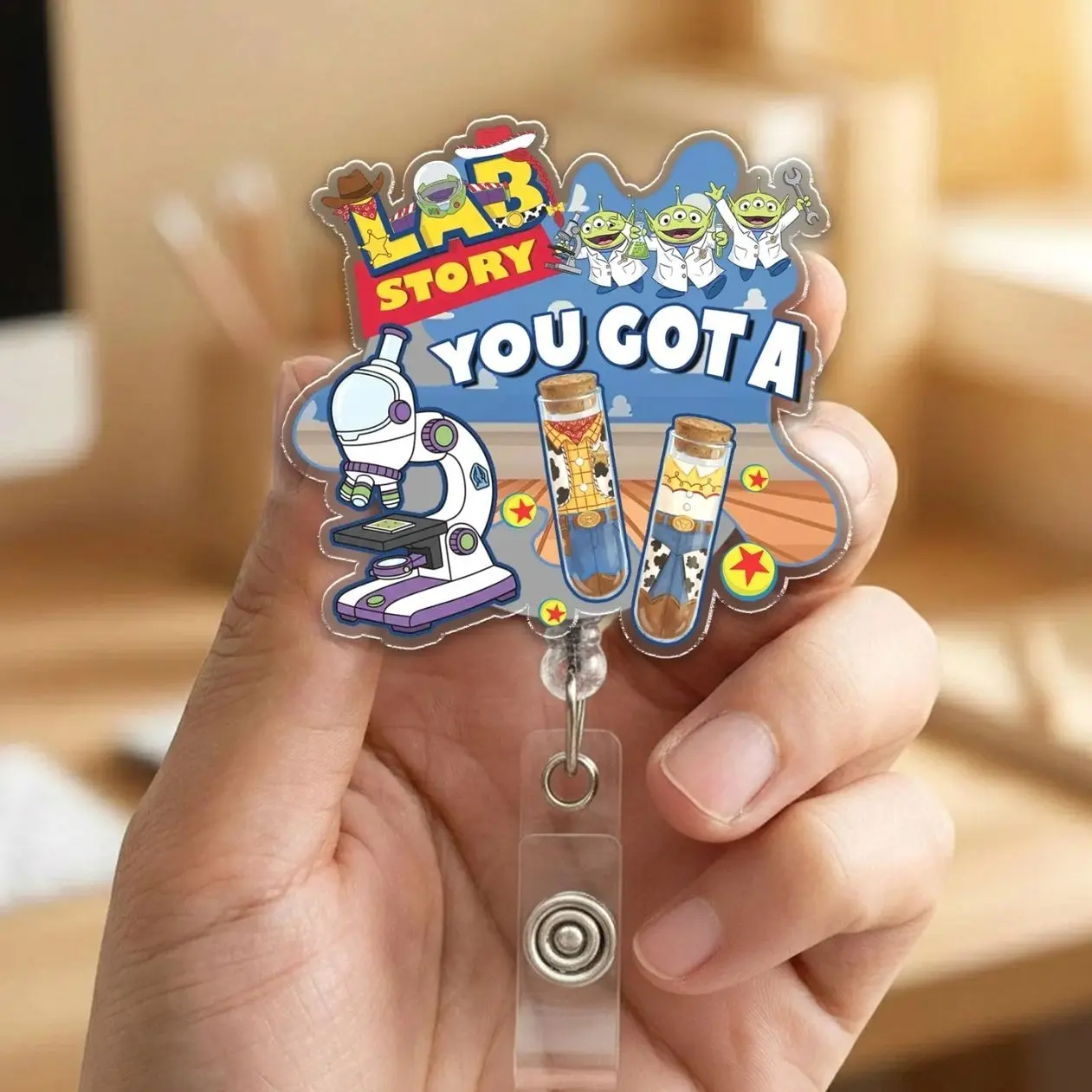 Lab Story 2026 Lab Week Retractable Badge Reel, Medical Lab Professional ID Holder Clip NES