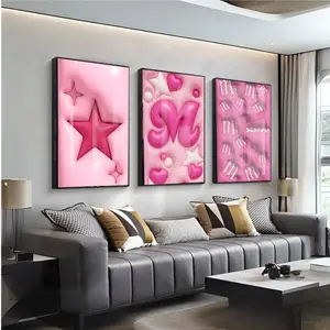 Set of 3 Hypebeast Room Decor: Scorpio pink star Urban Street Art 3D Prints
