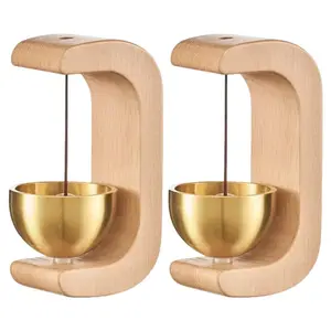 Door Bell Vintage Solid Wood Magnetic Wind Chime for Door Entry, Rustic Home Hanging Ornament and Decorative Christmas Gift Idea