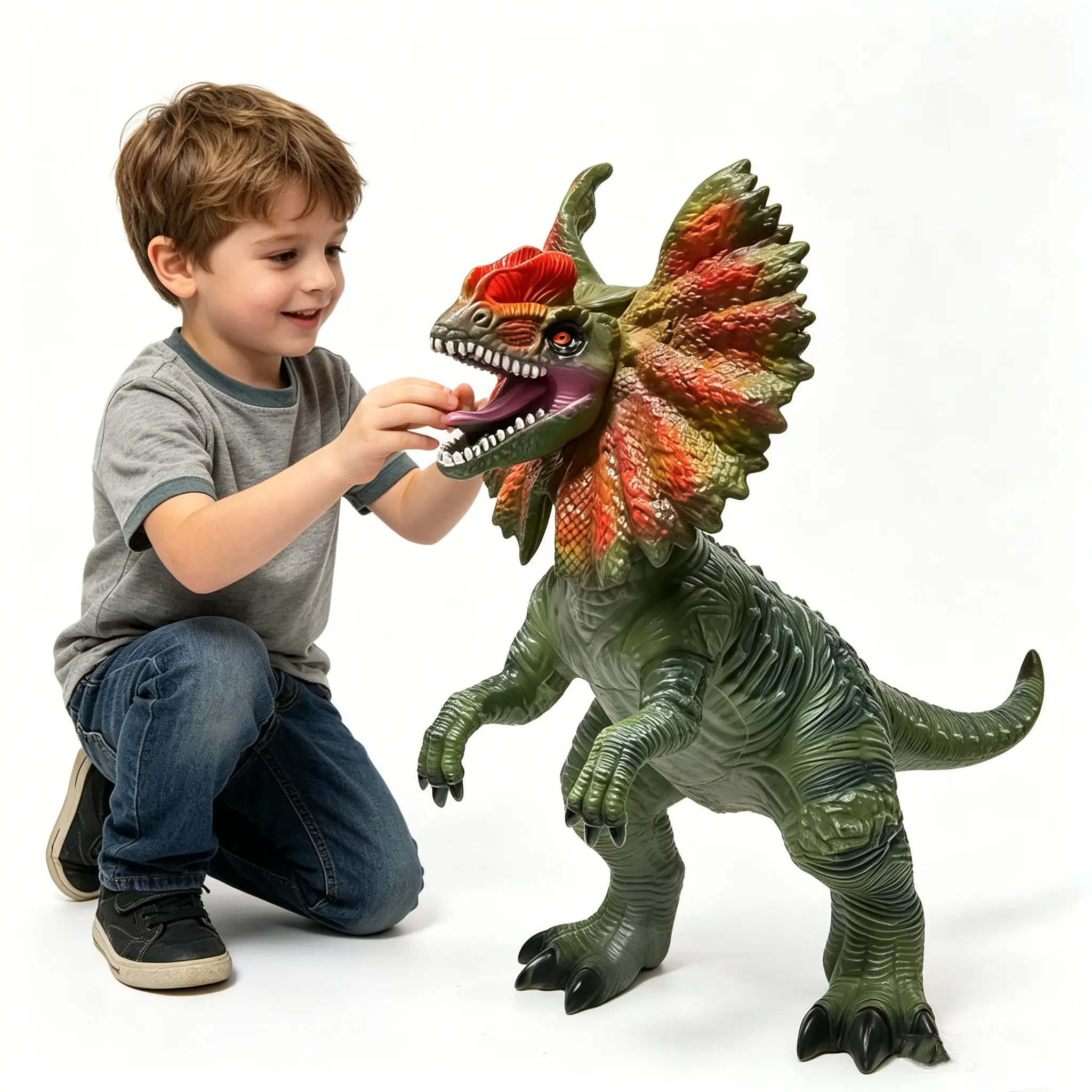 29-in Inflatable Dilophosaurus Dino Toy - Soft Action Figure, Easy Inflation/Deflation, No Battery Needed, Unisex Outdoor Play Toy for Kids Ages 3+, Gifting Option for Dino Themed Birthdays, Kids Birthday