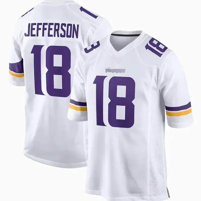 Unisex Football inspired by Jefferson #18 Game Player Game Jersey - White