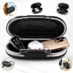 Master Lock Portable Small Lock Box, Set Your Own Combination Lock Portable Safe, Personal Travel Safe, 5900D, Gunmetal Grey