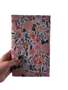 Pink Flowers Fabric Book Cover