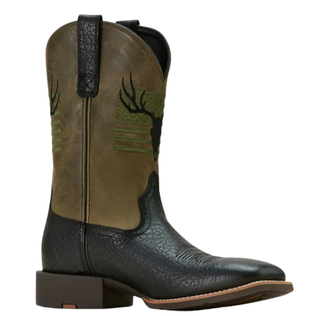 Ariat Men's Sport Antlers Black Adobe Western Boot 10061231