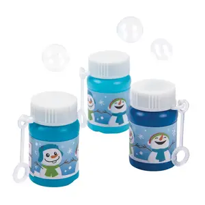 Mini Winter Snowman Bubble Bottles - 24 Pc.