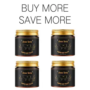 Grow Terra 4-PACK Whipped Beef Tallow & Manuka Honey Balm | Sun Repair & Skin Protection|Nourishing Face Cream & Body Lotion, Multi-use Balm | Line Smoothing Hydrating Moisturizer with 100% Natural Ingredients #SummerVibes