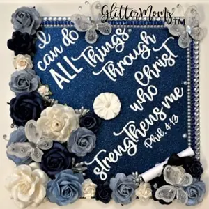 Graduation Cap Topper Philippians Scripture I Can Do All Things Through Christ Grad Cap Topper