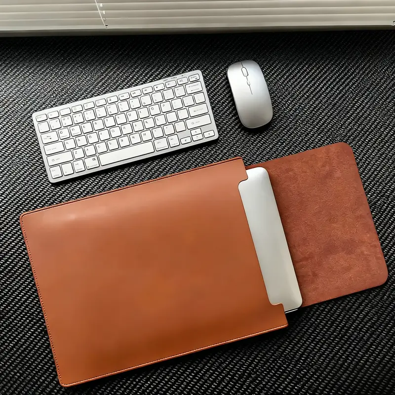 Minimalist PU Leather Laptop Case, Laptop Cover, Scratch Resistant Solid Color Laptop Sleeve Bag, Notebook Sleeve Bag, Computer & Laptop Accessories for Apple MacBook Air Pro 13 M1 M2 2020 ASUS 11 12 13.3 14 15 15.6 16 Case
