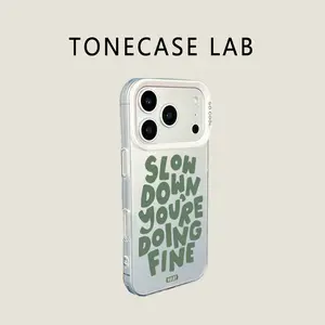 Mental Health Quote Slow Down Youre Doing Fine TPU Phone Case compatible with iPhone 17 Pro Max iPhone 16 Pro 15 Plus 14Pro 13 12 11 XS Max XS XR Samsung Galaxy S25 Ultra S24 Plus S23 shockproof protective case daily reminder