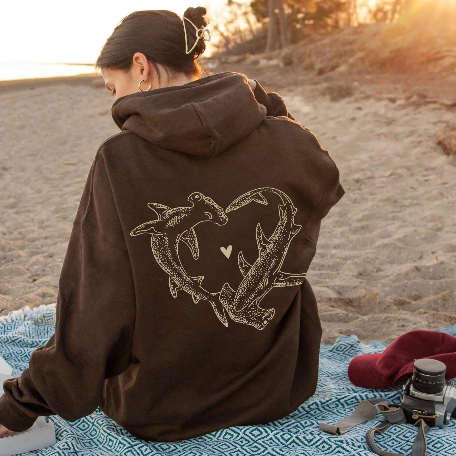 Shark Hoodie Hammerhead Shark Coconut Girl Ocean Beach Hoodie Ocean Inspired Style Ocean Animal Shirt Preppy Stuff Beachy Hoodies