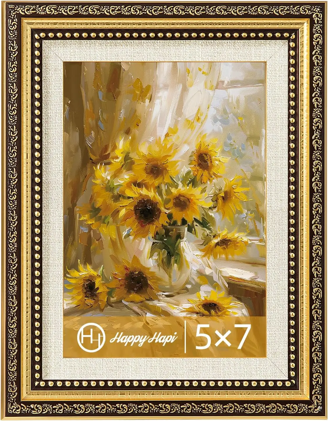 5x7 Picture Frame, Vintage Picture Frames for Wall or Tabletop Display, Gold Photo Frame for Wall DécorRetro Home Decor, 1 Pack