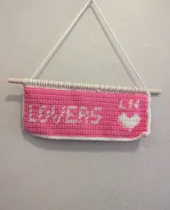 Crochet tapestry - Lovers Lane - Romance - Wall Hanging - Home Decor - Relationships