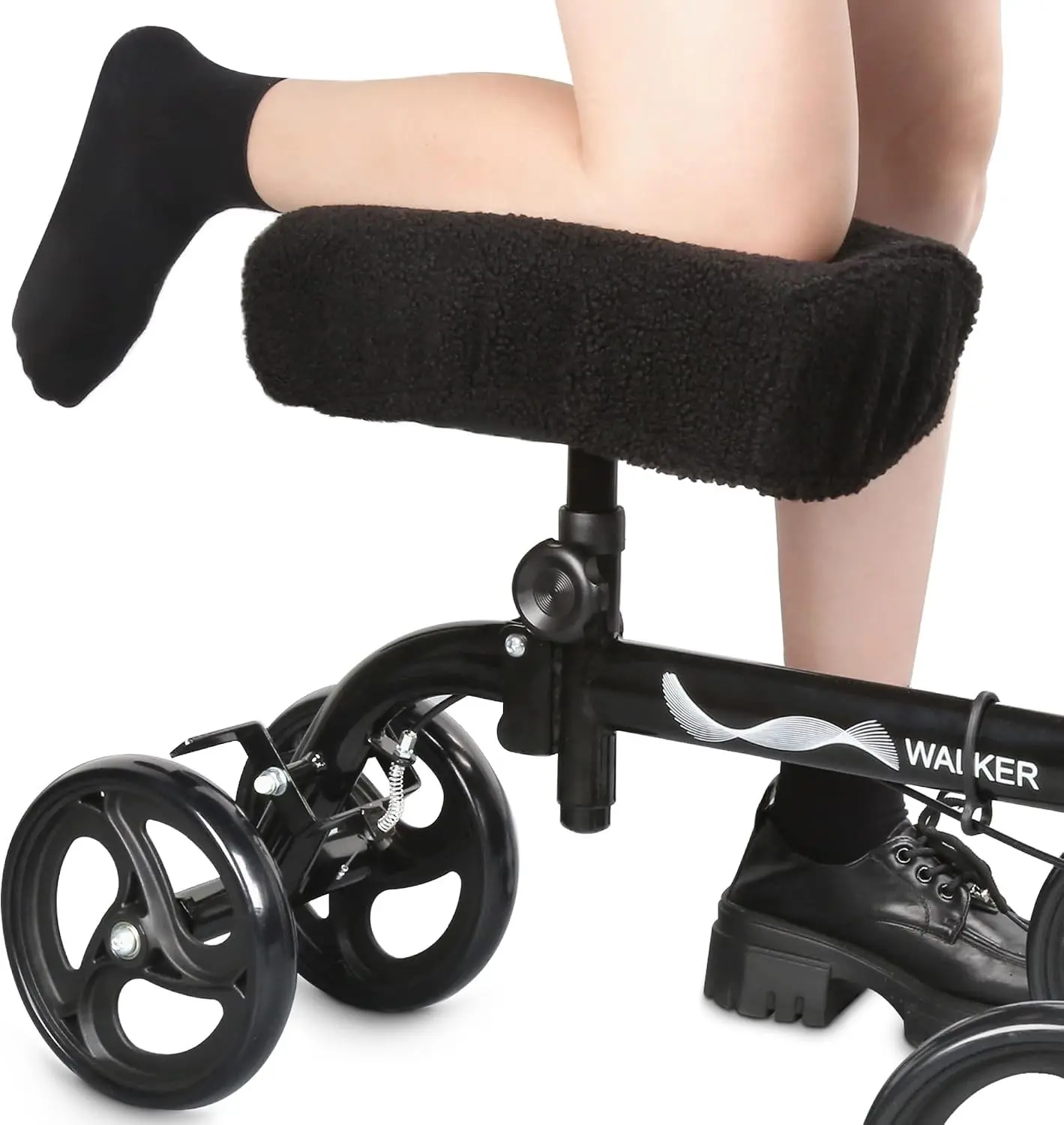 Knee Scooter Cushion Pad- Soft Plush Memory Foam Cushion with Removable Cover, Fits Most Models, Comfortable for Broken Leg Crutch Cart Roller Injuries