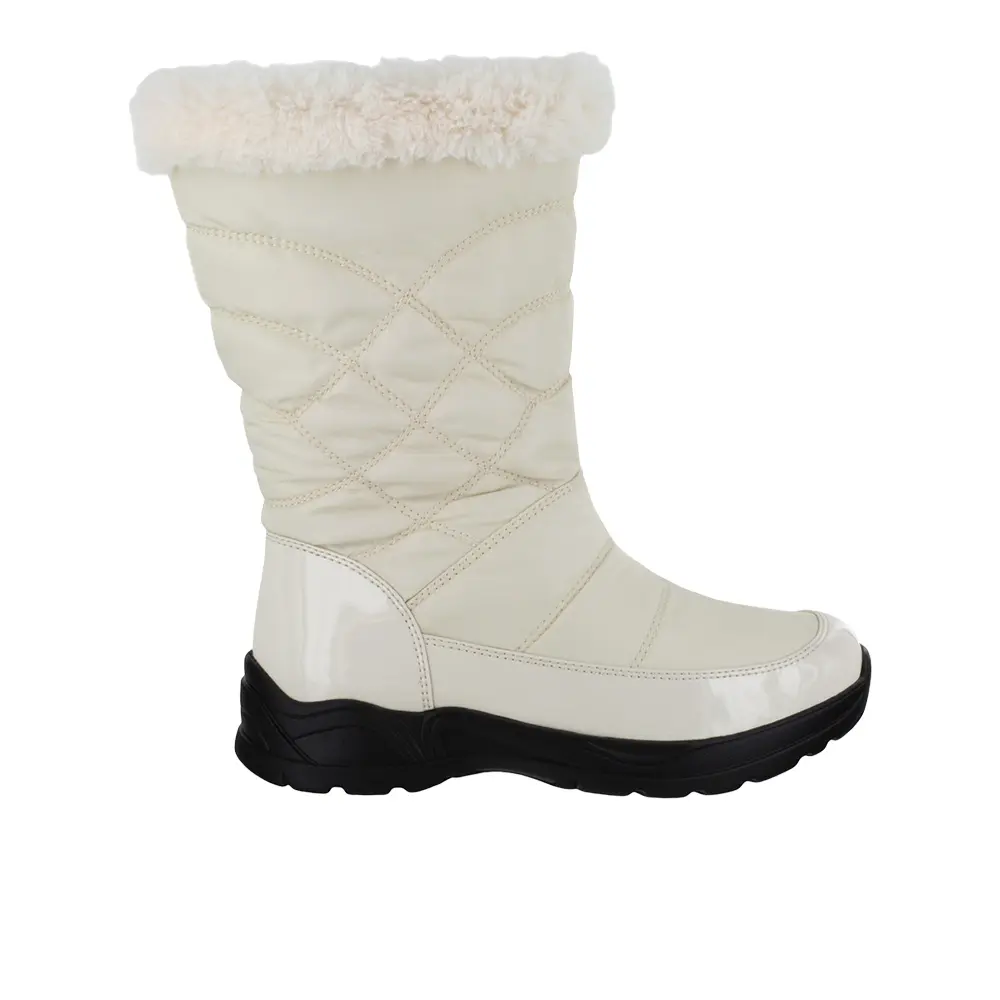 Easy Street Womens Cuddle Zippered Snow Casual Boots Mid Calf - White Easy Street Womens Cuddle Zippered Snow Casual Boots Mid Calf - White
