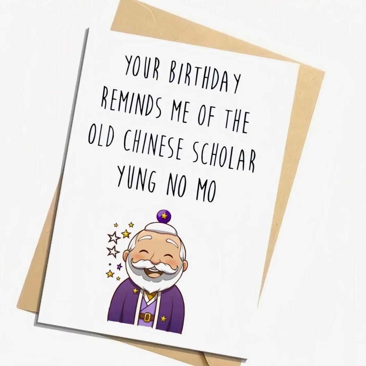 Funny Getting Old Birthday Card, Glittery Cartoon Style Greeting Card, Humorous Milestone Gift for Aging Friends