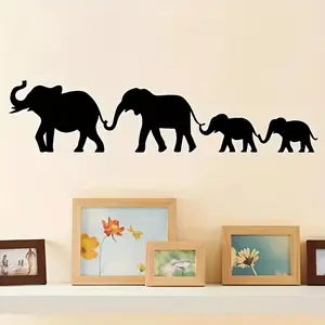 Elephant Family Wall Sticker, Easy Peel & Stick Decorative Vinyl Decal, Removable Animal Print Home Decor, Bedroom Living Room Entrance Art Style, Vinyl Wall Stickers