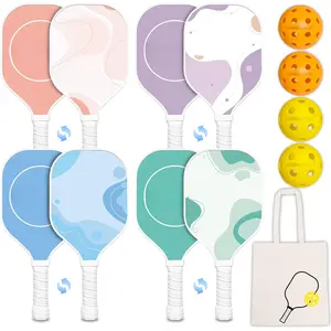 Pickleball Paddles Set of 4, Cute Pickleball Set, Pickle Ball Set 4 Pack,  Pickleball Rackets, Pink Pickleball Paddles, Pickleball Set with 4 Indoor & Outdoor Pickleballs