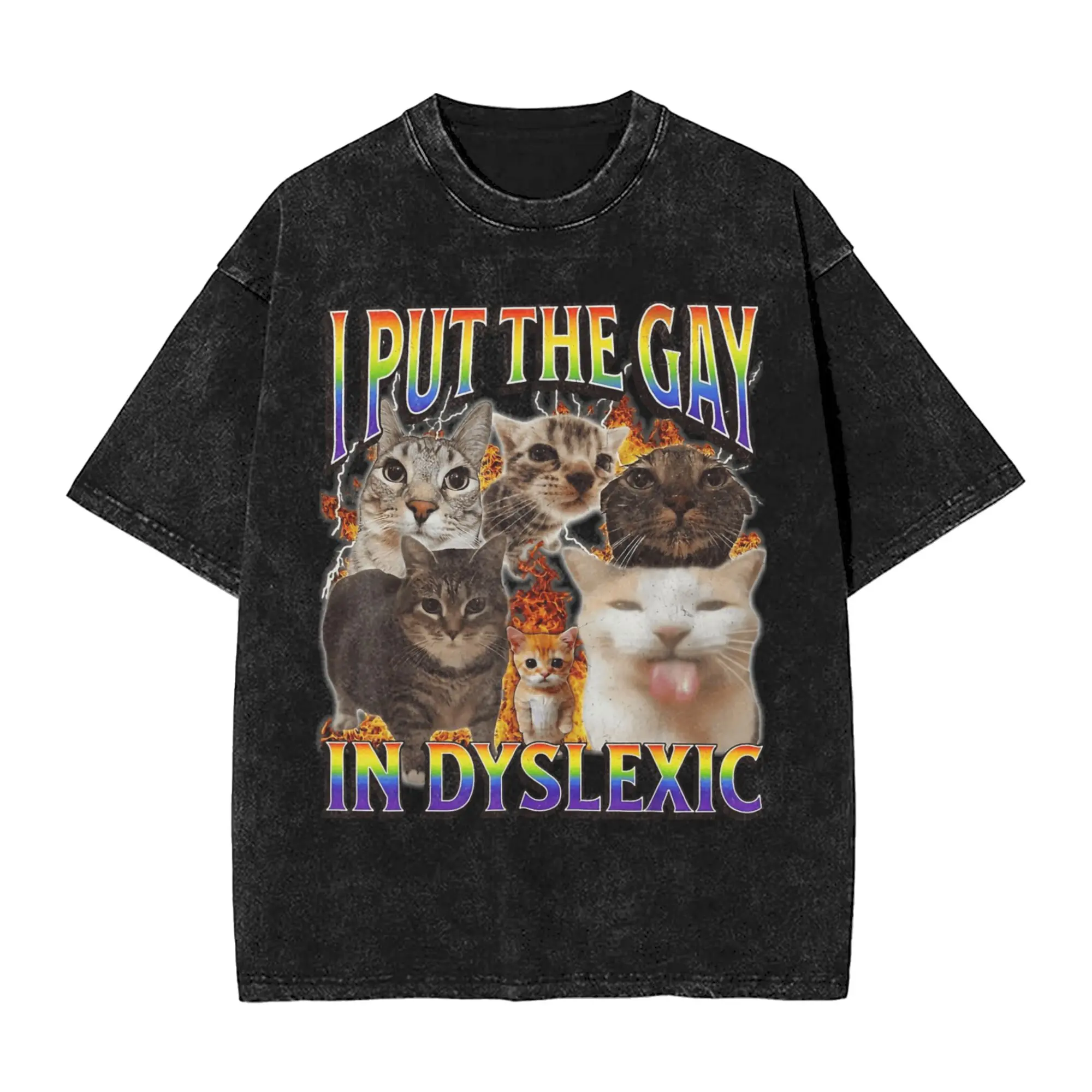valentine shirts Gnarp Cat Silly Alien Cat 11Meme Brainrot Meme T Shirt Men Cotton Fun T-Shirts Round Neck  Tees Short Sleeve Clothing Plus Size