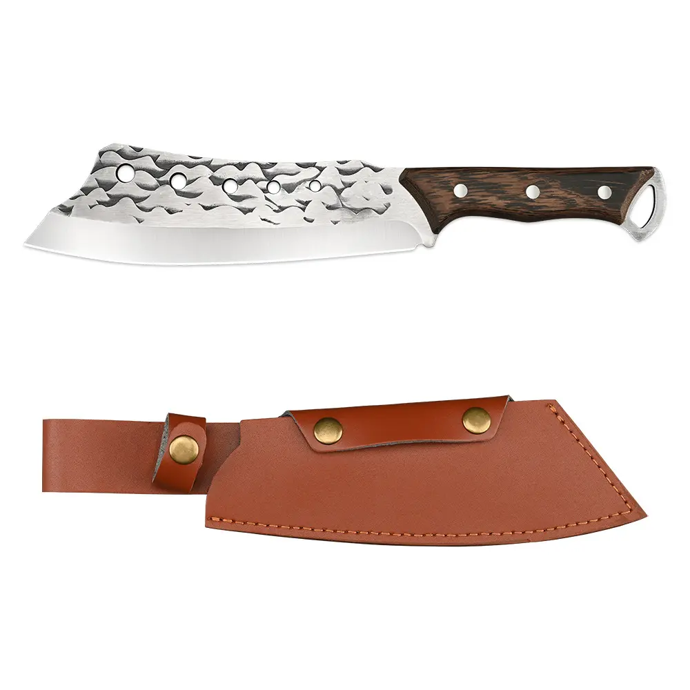 Forged Pattern Kitchen Knife with Wooden Handle Forged Pattern Kitchen Knife with Wooden Handle