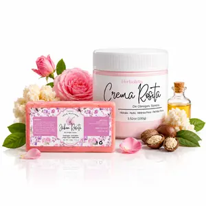 Herbalista Crema Rosita & Jabón Rosita Bundle, Obregón Sonora Inspired Skincare Set, 100g Cream + 100g Botanical Soap, Rose-Infused Beauty Routine for Face & Body, Handmade Mexican Beauty Collection