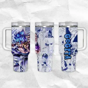Gogeta - Dragon Ball Water Bottle Stainless Steel Thermos Keeps Drinks Hot Cold 24H Portable Travel Mug Gothic Minimal Design Gift for Him Her