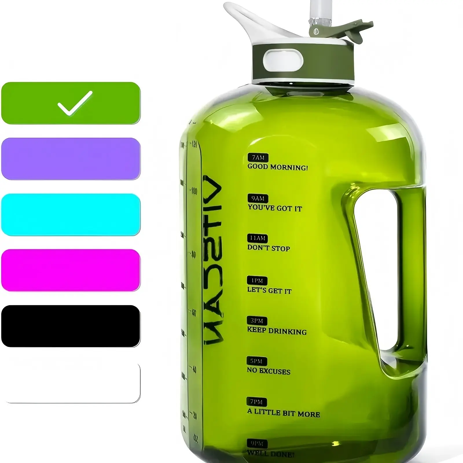 128OZ/1 Gallon Water Bottle with Straw Motivational Water Bottle with Time  Marker, Large Water Bottle 128 Oz Water Bottle, Big Water Jug for Sports Water  Bottles, Two Handles BPA Free (Blue) -