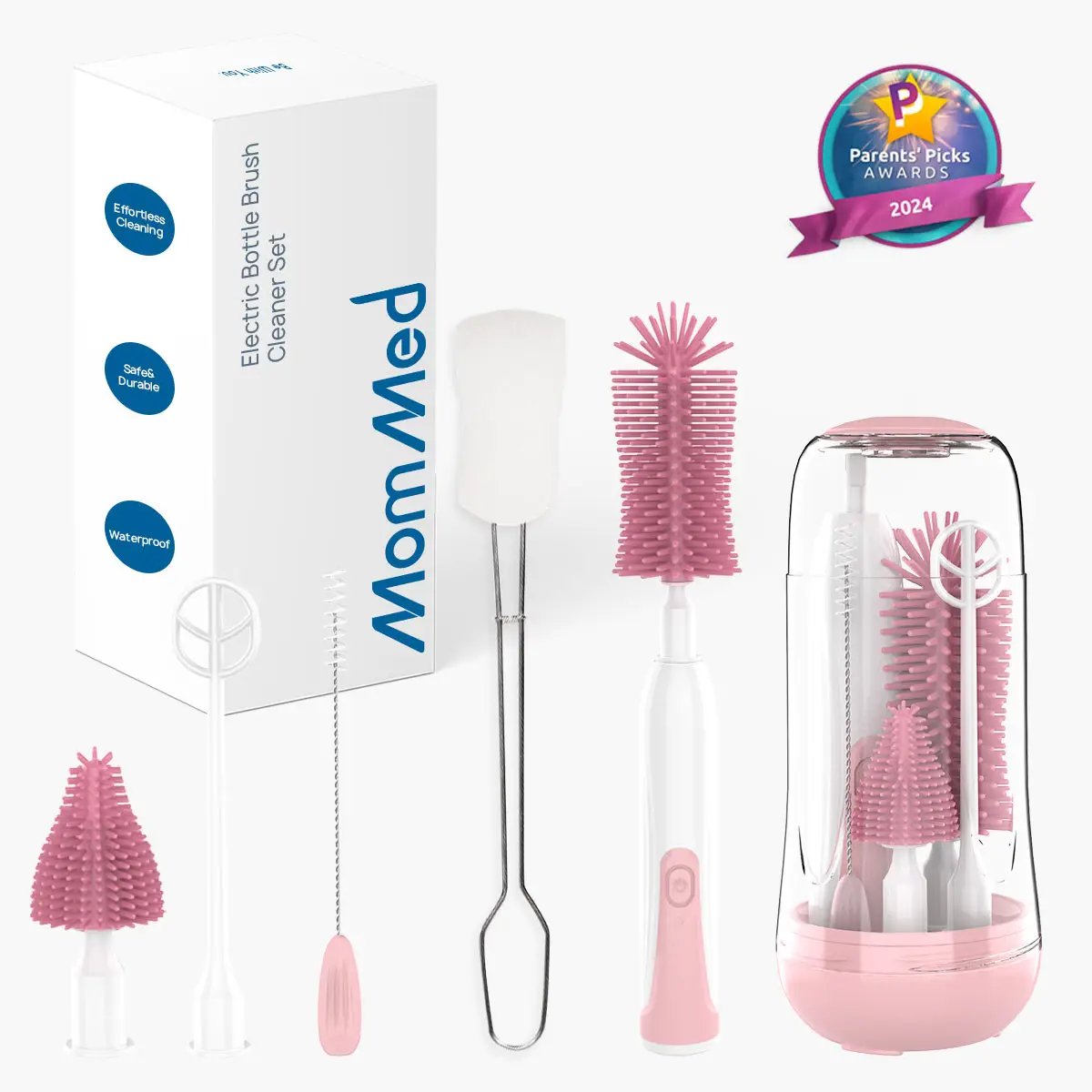 MomMed Bottle Cleaning Brush Sets, Baby Bottle Brush Cleaner Water Bottle Cleaning Kit, Nipple Brush Pacifier Cleaner Straw Cleaner Brush for Newborns