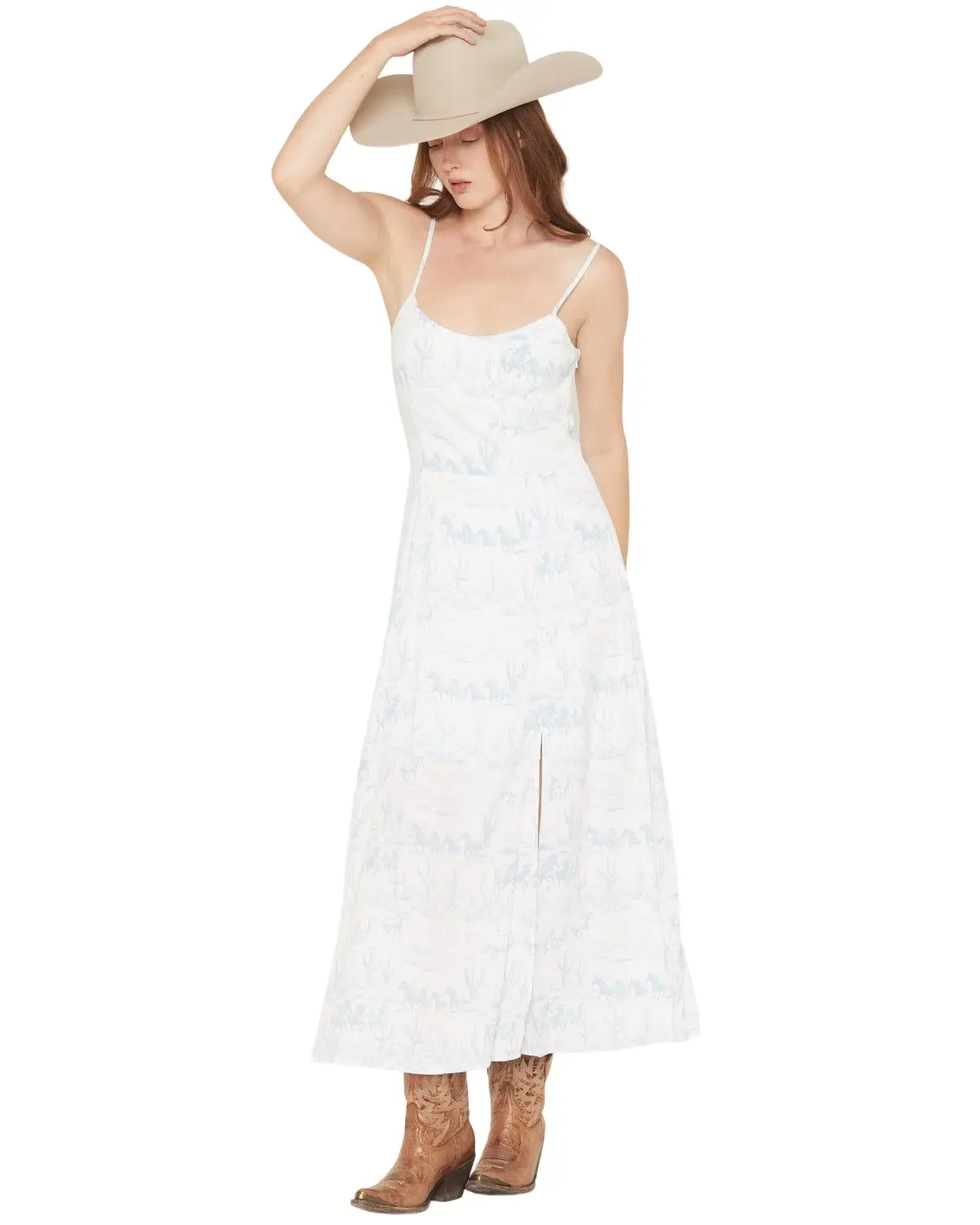 Wrangler Women's Retro Women'S Horse Print Front Slim Maxi Dress - 112375239