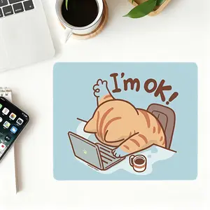 I'm OK! Cat-Themed Mouse Pad- Cute, Non-Slip Rubber Base, Durable& Smooth Surface for Effortless Mouse Movement- Ideal for Office& Gaming, Workstation Accessory|Playful Design|Durable Mouse Pad, Mouse Pads for Desk