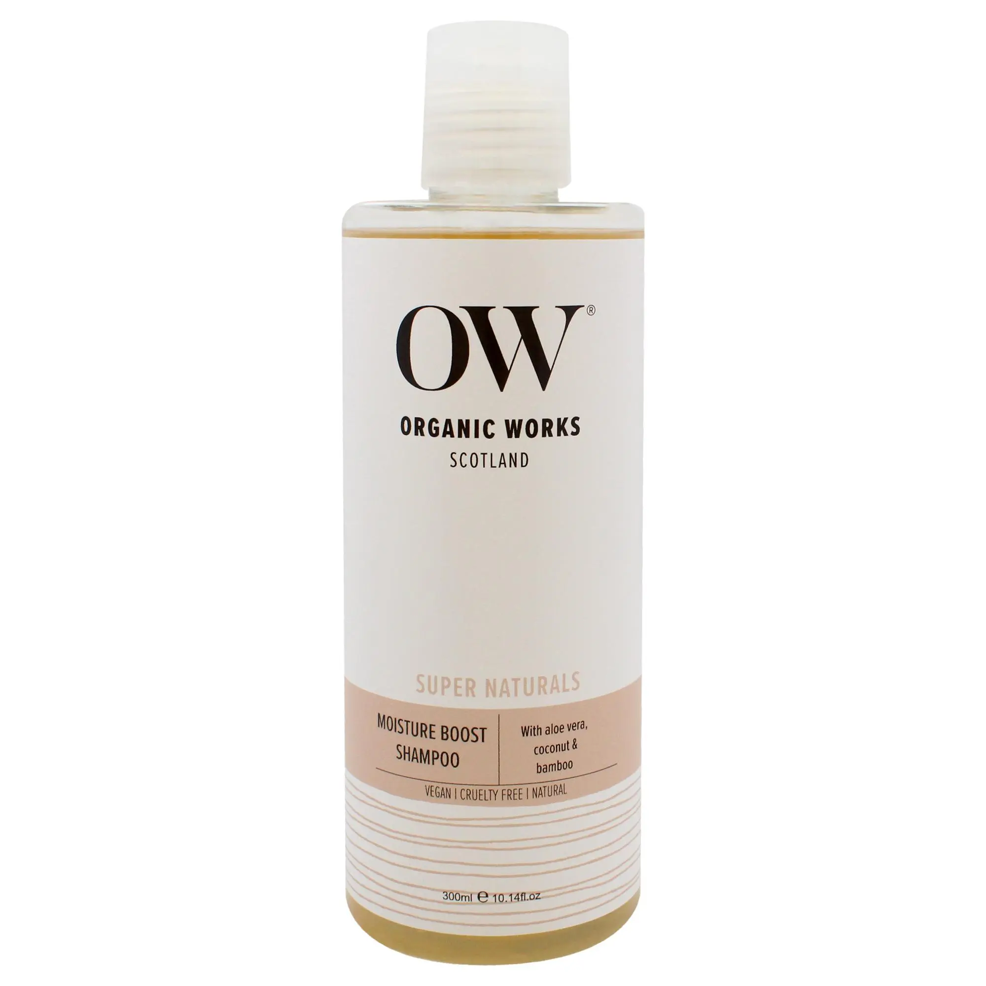 Organic Works Super Naturals Moisture Boost Haircare Shampoo, Unisex Moisturizing Vegan Formula - 10.14 fl oz