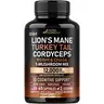 NUTRAHARMONY Mushroom Supplement Complex - Organic Lions Mane | Turkey Tail | Chaga | Cordyceps | Reishi