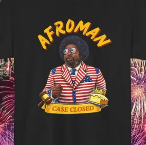Afroman Case Closed T-Shirt, Funny American Flag Suit Shirt, Patriotic USA Blazer Graphic Tee, 4th of July Outfit, Independence Day Shirt