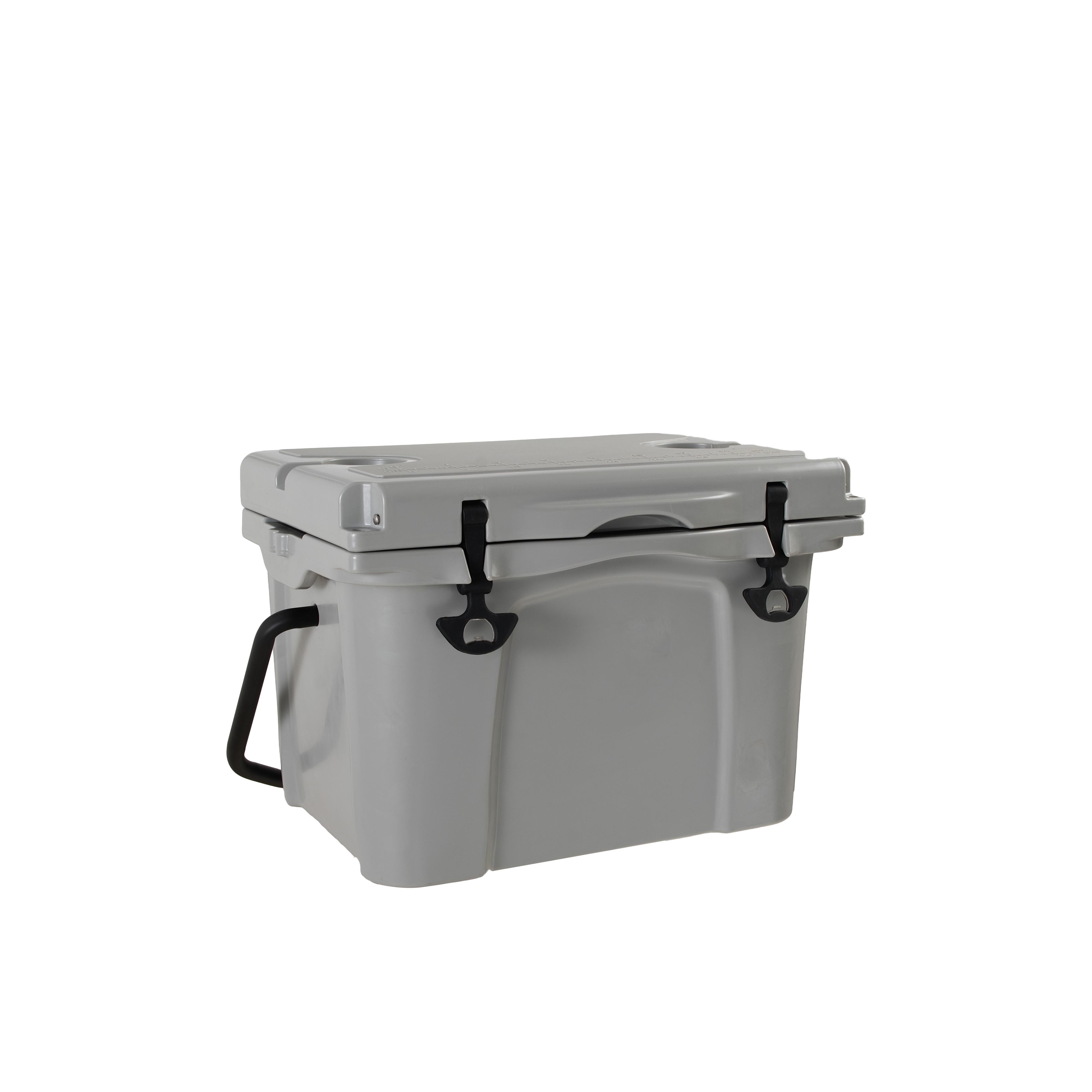 Dufominc 25QT Volume Sturdy Rotational Mold Insulated Hard Cooler with Ergo Handle, Large Size, Bottle Opener, Cup Holder, Forming Ruler, 5-7 Day Ice Retention for Camping, Beach, Travel