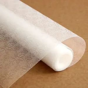 Transparent Floral Texture Refrigerator Mat, Moisture-Proof Non-Slip Inner Liner, Durable Eva Material, Kitchen Decor, Drawer Pad