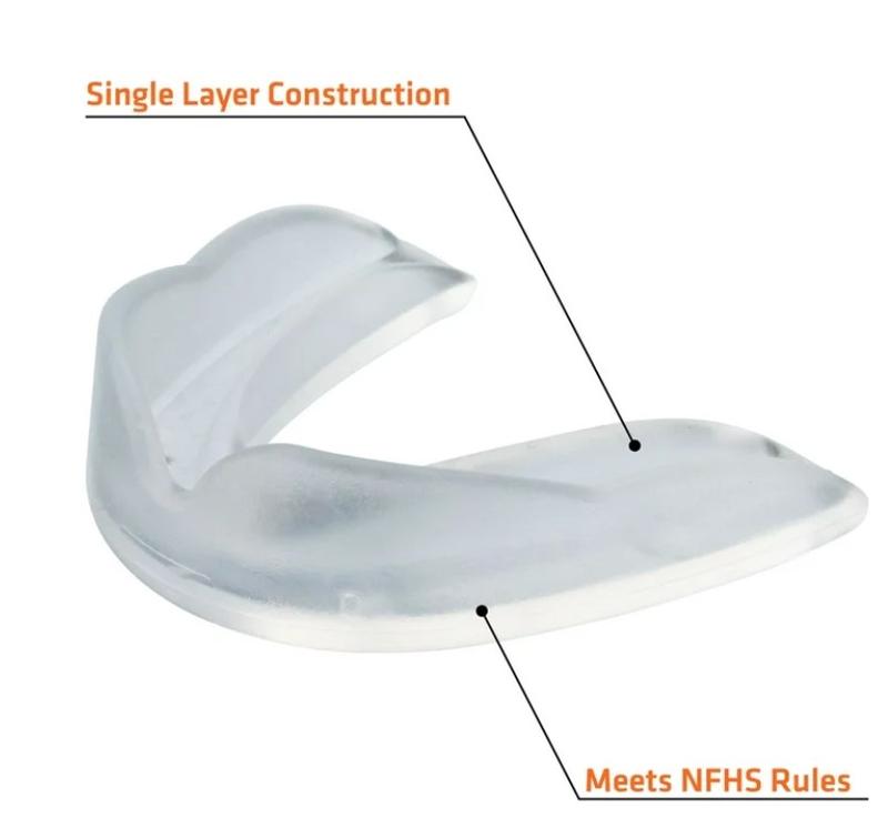 EZ Sport Clear Sports Mouth Guard, Adult, Clear