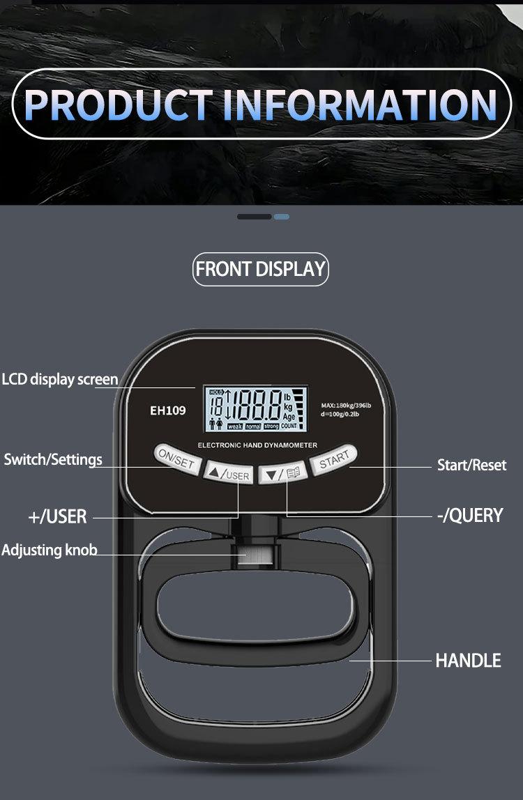 Grip strength hook Dynamometer: Grip Strength Tester. Measure your Grip and Maximize your Strength