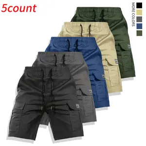 Pack of 5 men’s casual cargo shorts—summer fashion shorts with a multi-pocket design. Fabric is abrasion-resistant, no pilling, durable, and tear-resistant; comfortable and breathable, stylish and versatile.