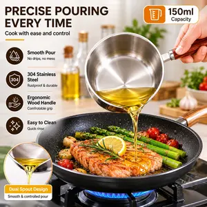 Stainless Steel Oil Pot Milk Pot Thickened Home Commercial Hot Oil Small Pot Japanese Style Mini Cooking Pot Cookware