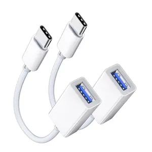 2 Pack USB C to USB 3.0 OTG Adapter – Type-C Male to USB Female Converter for iPhone 16, MacBook Pro/Air, Galaxy S24/S23, Thunderbolt 3 Devices