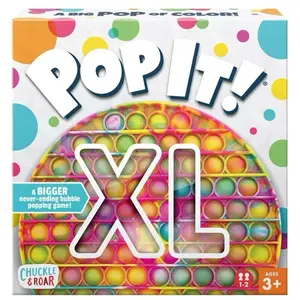 Chuckle & Roar Pop It! XL The Jumbo Never-Ending Bubble Popping Fidget Toy - 9" Size, Tie Dye Design, Ages 3+ Fidgeting Stress Relieving Accessory Stress Relief Gadgets Soft Squishy Silicone Squishies Relaxation Stick Solution