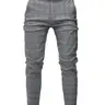 Men's Plaid Fashion Suit Pants, High Elastic Comfort Long Pants, All-Season Breathable Versatile Men's Trousers, Casual Fitted Trousers, Business Casual Bottoms, Business Casual Style