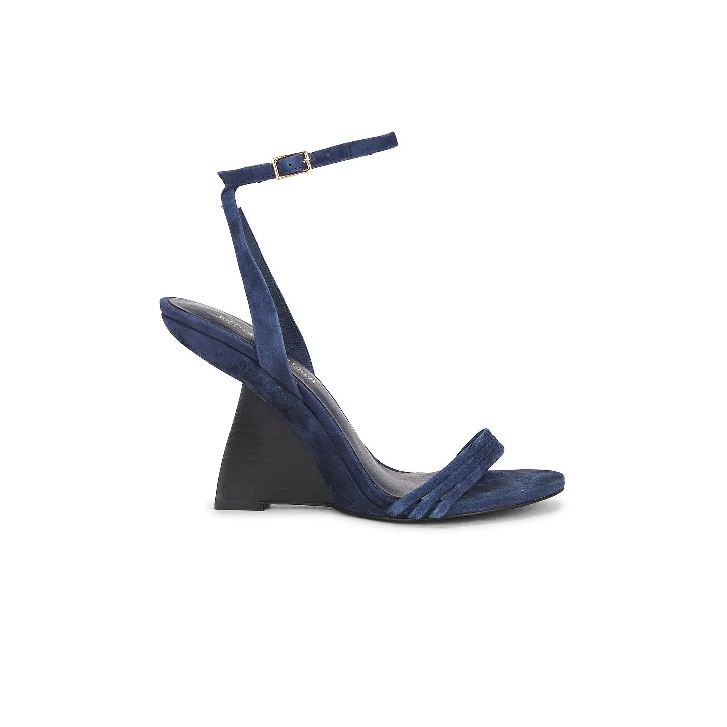 Jeffrey Campbell Terabyte Wedge Sandal in Navy Suede