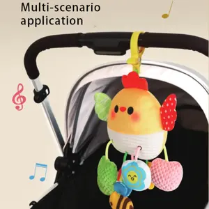 Car Seat & Stroller Activity Toys for Babies - Baby Crib Hanging Rattles Toys - Rattle, Mirror, Crinkle, Teeth, Pull String, Baby Sensory Hanging Toys for Infant Boys Girls Carseat Crib Stroller