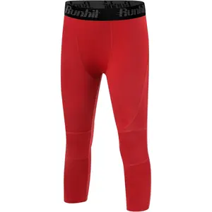 Boys Compression Pants 3/4 - Youth Athletic Leggings Capris Tights  Base Layer for Basketball Football Baseball