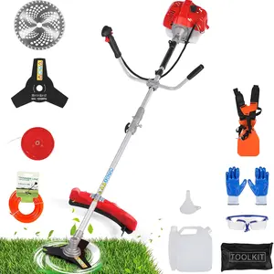 52 cc Gas Weed Eater, 2in1 String Trimmer/Brush Cutter/Edger 18" Cutting Swath, Balanced 18.5 lb Design, FullCrank 2Stroke Engine, Quick-Start System for Effortless Yard Care
